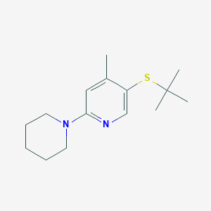 molecular formula C15H24N2S B11789740 5-(tert-Butylthio)-4-methyl-2-(piperidin-1-yl)pyridine 