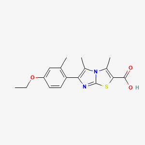 molecular formula C17H18N2O3S B11789754 6-(4-Ethoxy-2-methylphenyl)-3,5-dimethylimidazo[2,1-b]thiazole-2-carboxylic acid 