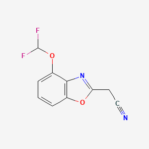 molecular formula C10H6F2N2O2 B11789760 2-(4-(Difluoromethoxy)benzo[d]oxazol-2-yl)acetonitrile 