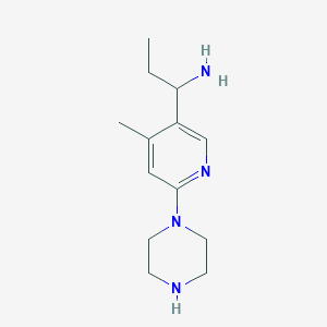 1-(4-Methyl-6-(piperazin-1-yl)pyridin-3-yl)propan-1-amine