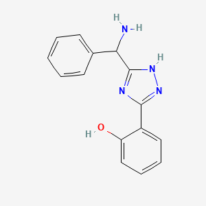 molecular formula C15H14N4O B11789814 2-(3-(Amino(phenyl)methyl)-1H-1,2,4-triazol-5-yl)phenol 