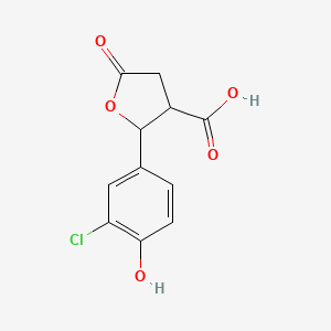 molecular formula C11H9ClO5 B11789855 2-(3-Chloro-4-hydroxyphenyl)-5-oxotetrahydrofuran-3-carboxylic acid 