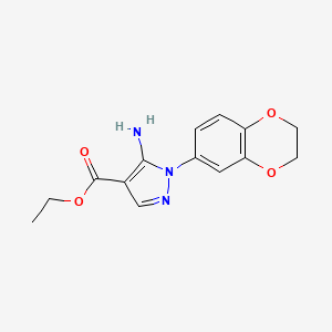 Ethyl 5-amino-1-(2,3-dihydrobenzo[b][1,4]dioxin-6-yl)-1H-pyrazole-4-carboxylate