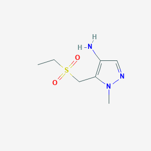 molecular formula C7H13N3O2S B11789916 5-((Ethylsulfonyl)methyl)-1-methyl-1H-pyrazol-4-amine 