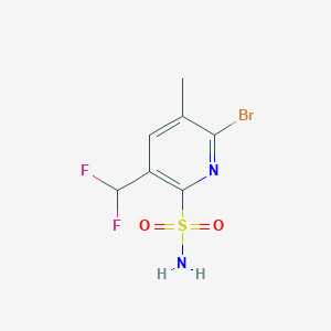 molecular formula C7H7BrF2N2O2S B11789979 6-Bromo-3-(difluoromethyl)-5-methylpyridine-2-sulfonamide 