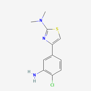 molecular formula C11H12ClN3S B11790017 4-(3-Amino-4-chlorophenyl)-N,N-dimethylthiazol-2-amine 