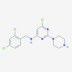 6-Chloro-N-(2,4-dichlorobenzyl)-2-(piperazin-1-yl)pyrimidin-4-amine