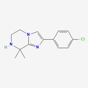 molecular formula C14H16ClN3 B11790055 2-(4-Chlorophenyl)-8,8-dimethyl-5,6,7,8-tetrahydroimidazo[1,2-A]pyrazine 