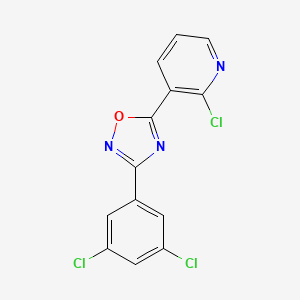 molecular formula C13H6Cl3N3O B11790066 5-(2-Chloropyridin-3-yl)-3-(3,5-dichlorophenyl)-1,2,4-oxadiazole 