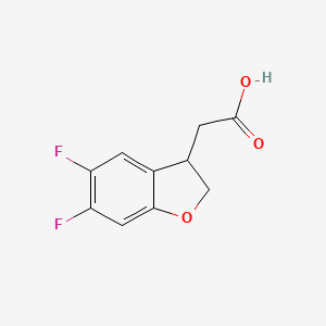 molecular formula C10H8F2O3 B11790134 2-(5,6-Difluoro-2,3-dihydrobenzofuran-3-yl)acetic acid 