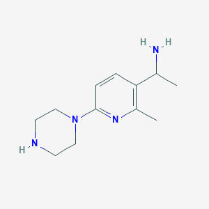 molecular formula C12H20N4 B11790156 1-(2-Methyl-6-(piperazin-1-yl)pyridin-3-yl)ethanamine 