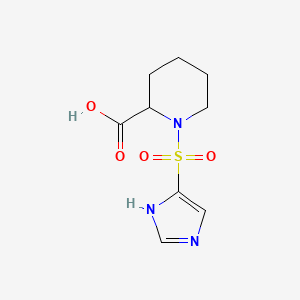 molecular formula C9H13N3O4S B11790376 1-((1H-Imidazol-4-yl)sulfonyl)piperidine-2-carboxylic acid 