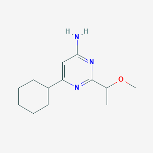 molecular formula C13H21N3O B11790435 6-Cyclohexyl-2-(1-methoxyethyl)pyrimidin-4-amine 