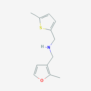 molecular formula C12H15NOS B11790598 1-(2-Methylfuran-3-yl)-N-((5-methylthiophen-2-yl)methyl)methanamine 