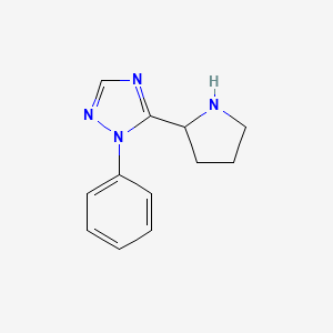 molecular formula C12H14N4 B11790605 1-Phenyl-5-(pyrrolidin-2-yl)-1H-1,2,4-triazole 