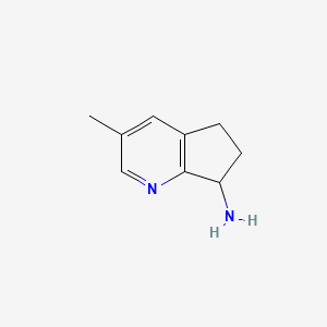 molecular formula C9H12N2 B11790624 3-Methyl-6,7-dihydro-5H-cyclopenta[b]pyridin-7-amine 