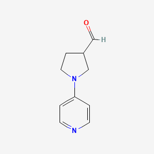 molecular formula C10H12N2O B11790631 1-(Pyridin-4-yl)pyrrolidine-3-carbaldehyde 