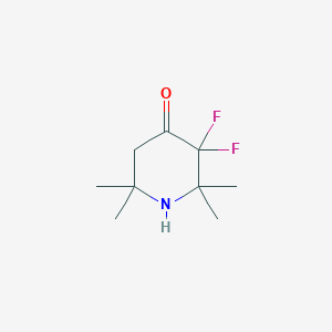 molecular formula C9H15F2NO B11790643 3,3-Difluoro-2,2,6,6-tetramethylpiperidin-4-one 