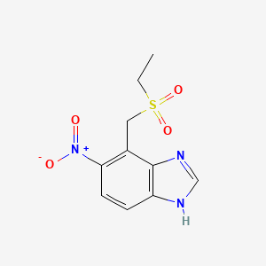 molecular formula C10H11N3O4S B11790799 4-((Ethylsulfonyl)methyl)-5-nitro-1H-benzo[d]imidazole 