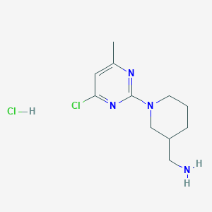 molecular formula C11H18Cl2N4 B11790807 (1-(4-Chloro-6-methylpyrimidin-2-yl)piperidin-3-yl)methanamine hydrochloride 