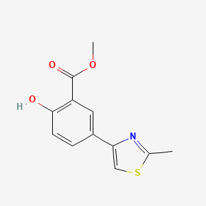 molecular formula C12H11NO3S B11790836 Methyl 2-hydroxy-5-(2-methylthiazol-4-yl)benzoate 