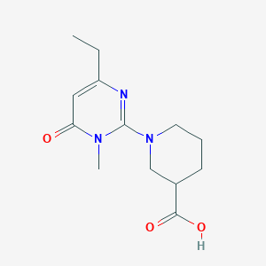 molecular formula C13H19N3O3 B11790842 1-(4-Ethyl-1-methyl-6-oxo-1,6-dihydropyrimidin-2-yl)piperidine-3-carboxylic acid 