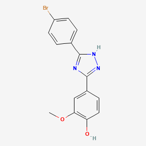 molecular formula C15H12BrN3O2 B11790925 4-(3-(4-Bromophenyl)-1H-1,2,4-triazol-5-yl)-2-methoxyphenol 