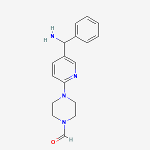 molecular formula C17H20N4O B11790929 4-(5-(Amino(phenyl)methyl)pyridin-2-yl)piperazine-1-carbaldehyde 