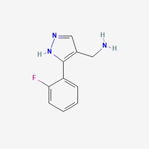 molecular formula C10H10FN3 B11790978 (3-(2-Fluorophenyl)-1H-pyrazol-4-yl)methanamine 