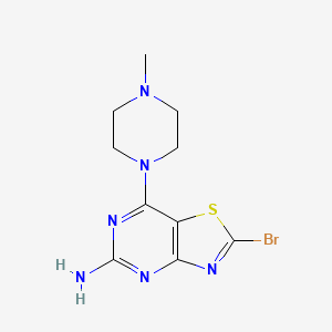 molecular formula C10H13BrN6S B11791012 2-Bromo-7-(4-methylpiperazin-1-yl)thiazolo[4,5-d]pyrimidin-5-amine 