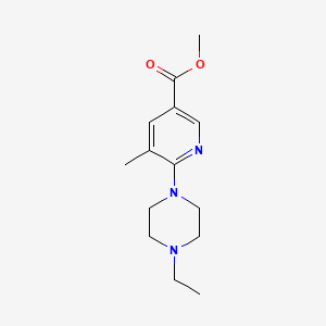 molecular formula C14H21N3O2 B11791024 Methyl6-(4-ethylpiperazin-1-yl)-5-methylnicotinate 