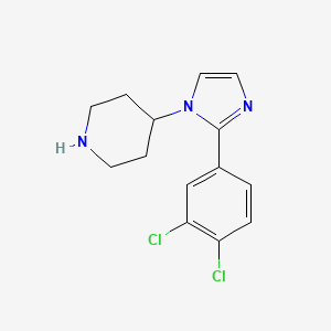 molecular formula C14H15Cl2N3 B11791053 4-(2-(3,4-Dichlorophenyl)-1H-imidazol-1-yl)piperidine 