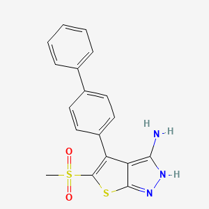 4-([1,1'-Biphenyl]-4-yl)-5-(methylsulfonyl)-1H-thieno[2,3-c]pyrazol-3-amine