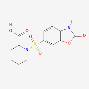 molecular formula C13H14N2O6S B11791150 1-((2-Oxo-2,3-dihydrobenzo[d]oxazol-6-yl)sulfonyl)piperidine-2-carboxylic acid 