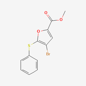 molecular formula C12H9BrO3S B11791197 Methyl 4-bromo-5-(phenylthio)furan-2-carboxylate 