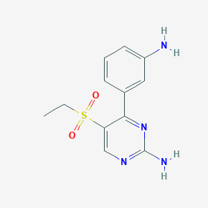 molecular formula C12H14N4O2S B11791209 4-(3-Aminophenyl)-5-(ethylsulfonyl)pyrimidin-2-amine 