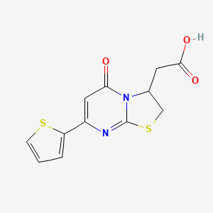 2-(5-Oxo-7-(thiophen-2-yl)-3,5-dihydro-2H-thiazolo[3,2-a]pyrimidin-3-yl)acetic acid