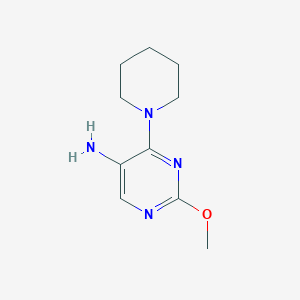 molecular formula C10H16N4O B11791235 2-Methoxy-4-(piperidin-1-yl)pyrimidin-5-amine 