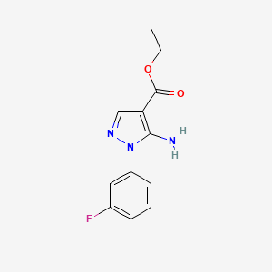 molecular formula C13H14FN3O2 B11791245 Ethyl 5-amino-1-(3-fluoro-4-methylphenyl)-1H-pyrazole-4-carboxylate 