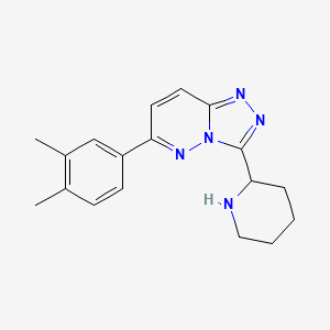 molecular formula C18H21N5 B11791364 6-(3,4-Dimethylphenyl)-3-(piperidin-2-yl)-[1,2,4]triazolo[4,3-b]pyridazine 