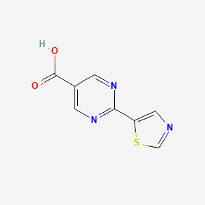 molecular formula C8H5N3O2S B11791369 2-(Thiazol-5-YL)pyrimidine-5-carboxylic acid 