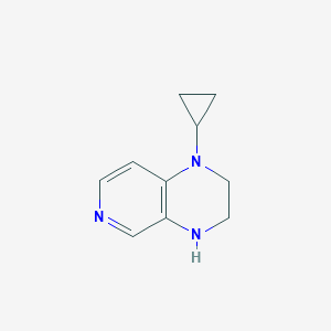 molecular formula C10H13N3 B11791370 1-Cyclopropyl-1,2,3,4-tetrahydropyrido[3,4-b]pyrazine 