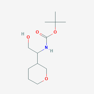 molecular formula C12H23NO4 B11791382 Tert-butyl (2-hydroxy-1-(tetrahydro-2H-pyran-3-YL)ethyl)carbamate CAS No. 1398503-95-1