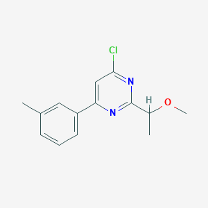 molecular formula C14H15ClN2O B11791400 4-Chloro-2-(1-methoxyethyl)-6-(m-tolyl)pyrimidine 