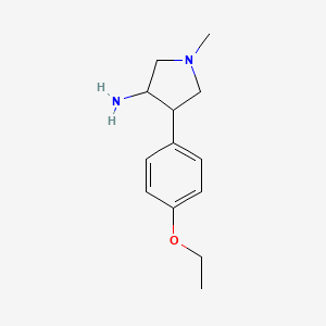 molecular formula C13H20N2O B11791433 4-(4-Ethoxyphenyl)-1-methylpyrrolidin-3-amine 