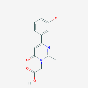 molecular formula C14H14N2O4 B11791450 2-(4-(3-Methoxyphenyl)-2-methyl-6-oxopyrimidin-1(6H)-yl)acetic acid 