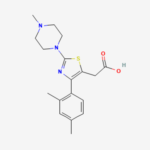 2-(4-(2,4-Dimethylphenyl)-2-(4-methylpiperazin-1-yl)thiazol-5-yl)acetic acid