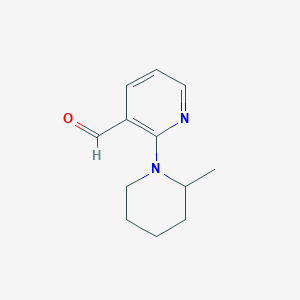 molecular formula C12H16N2O B11791546 2-(2-Methylpiperidin-1-yl)nicotinaldehyde 