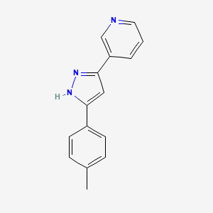 molecular formula C15H13N3 B11791605 3-(3-(p-Tolyl)-1H-pyrazol-5-yl)pyridine 