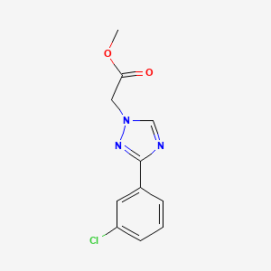 molecular formula C11H10ClN3O2 B11791656 Methyl 2-(3-(3-chlorophenyl)-1H-1,2,4-triazol-1-yl)acetate 